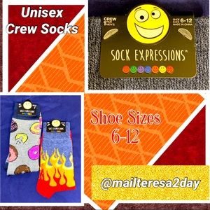 (2) Pair of Adult Unisex Crew Socks: New w/Tag